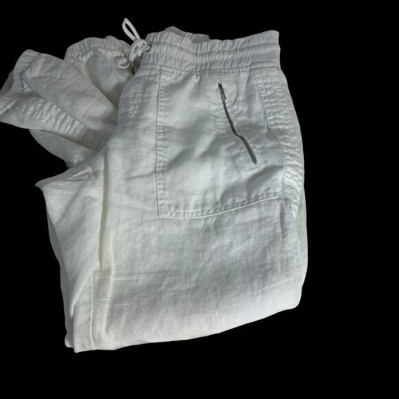 Athleta Cabo  White Linen Pants Sz 2P - Picture 8 of 9